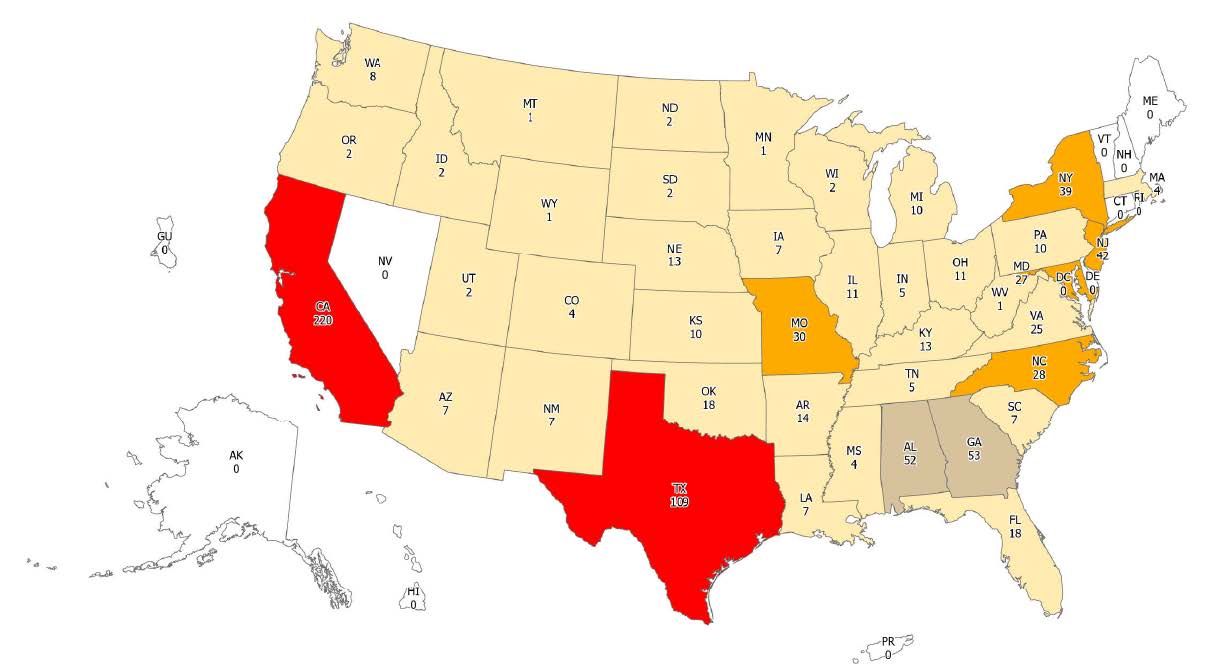 Drug Burglary Reports for 2016